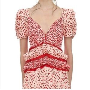 IN SEARCH of Self-Portrait Red and White Maxi Dress